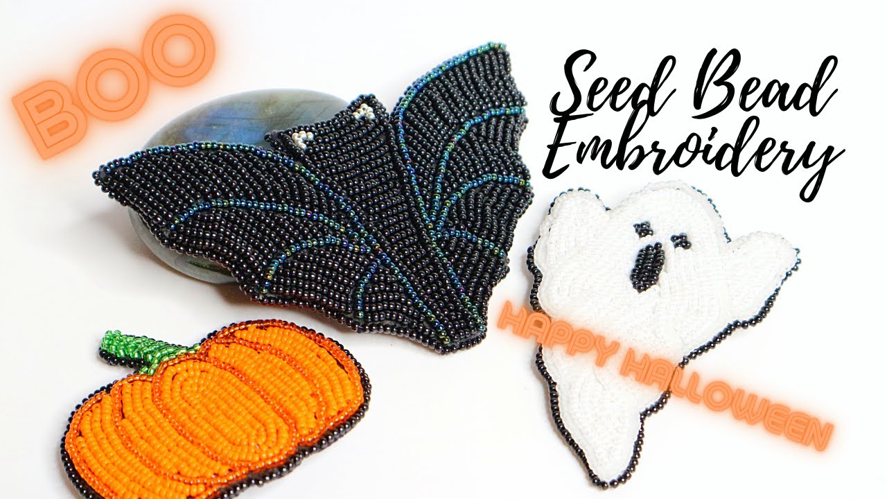Halloween Theme Brooches - Seed Bead Embroidery - Jewellery Making Tutorial - Make A Brooch