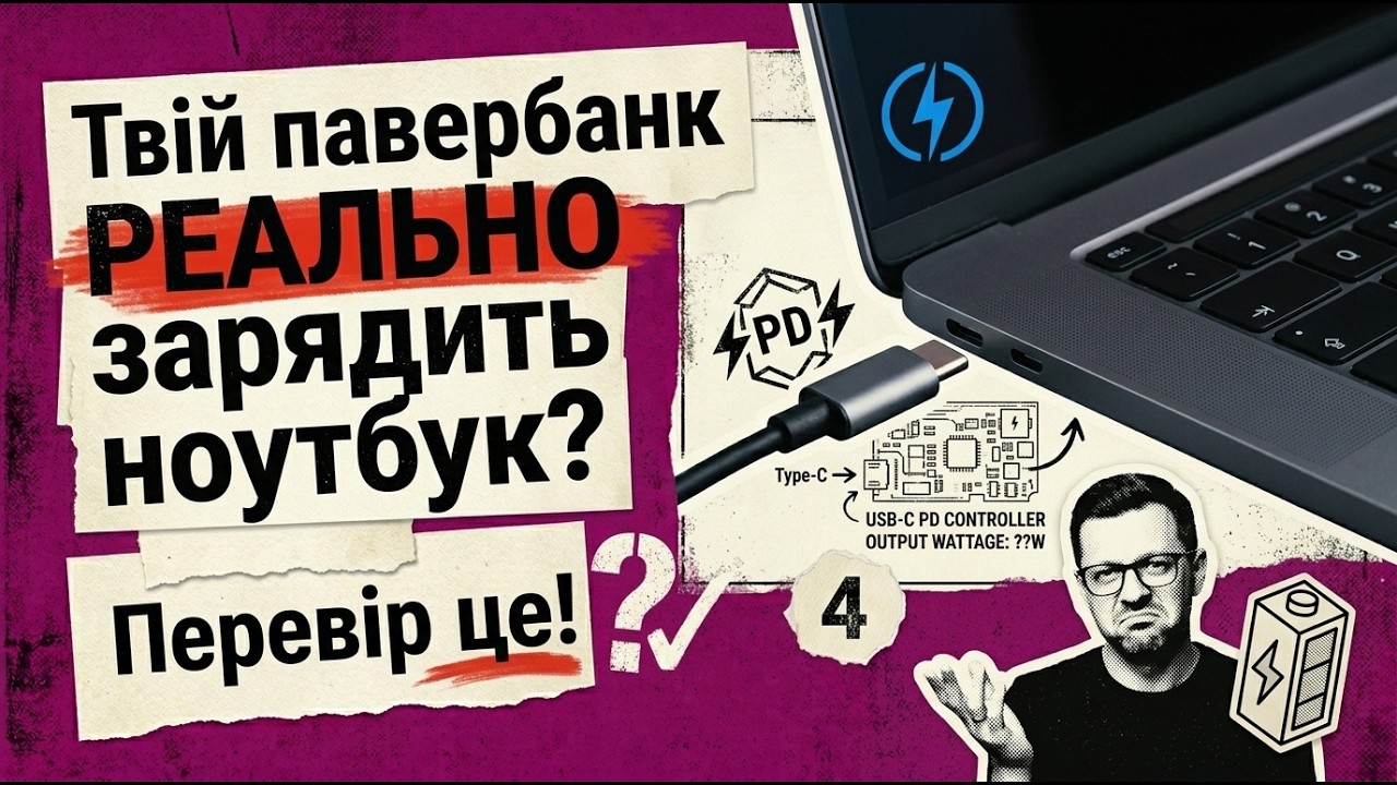 Зарядити ноутбук від повербанка через type-c зарядити ноутбук без кабеля та адаптера