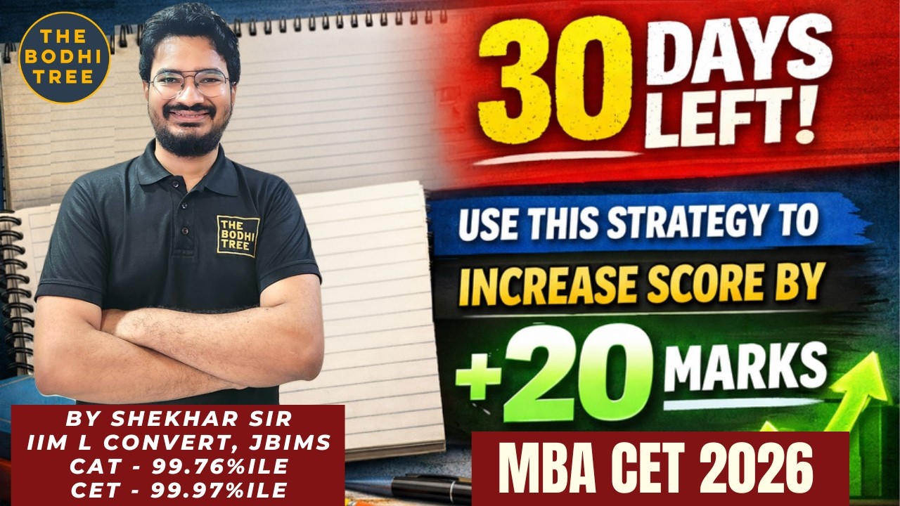 Strategy To Increase 20 Marks In 30 Days | MBA CET 2026 | JBIMS | IIM L Convert | Shekhar Sir