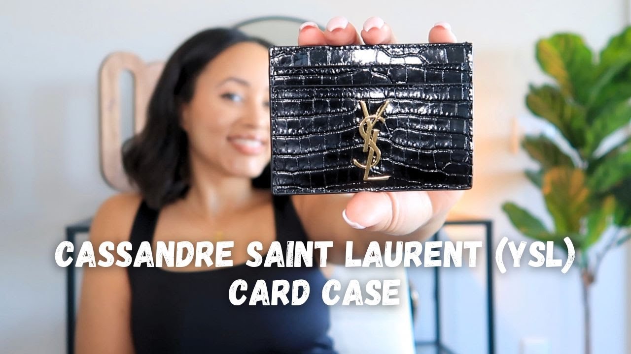 YSL Crocodile-Embossed Leather Card Case | Torri D'