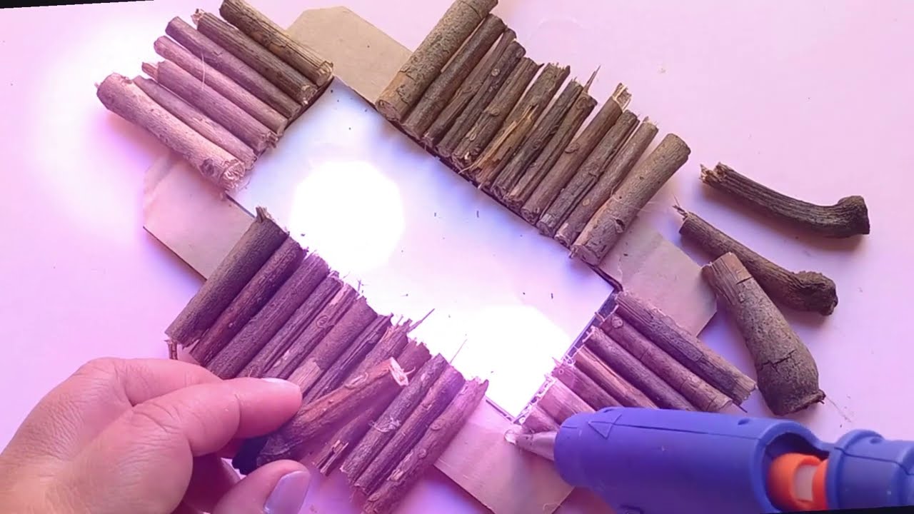 ESPELHO MOLDURA RÚSTICA DE GRAVETOS! DIY