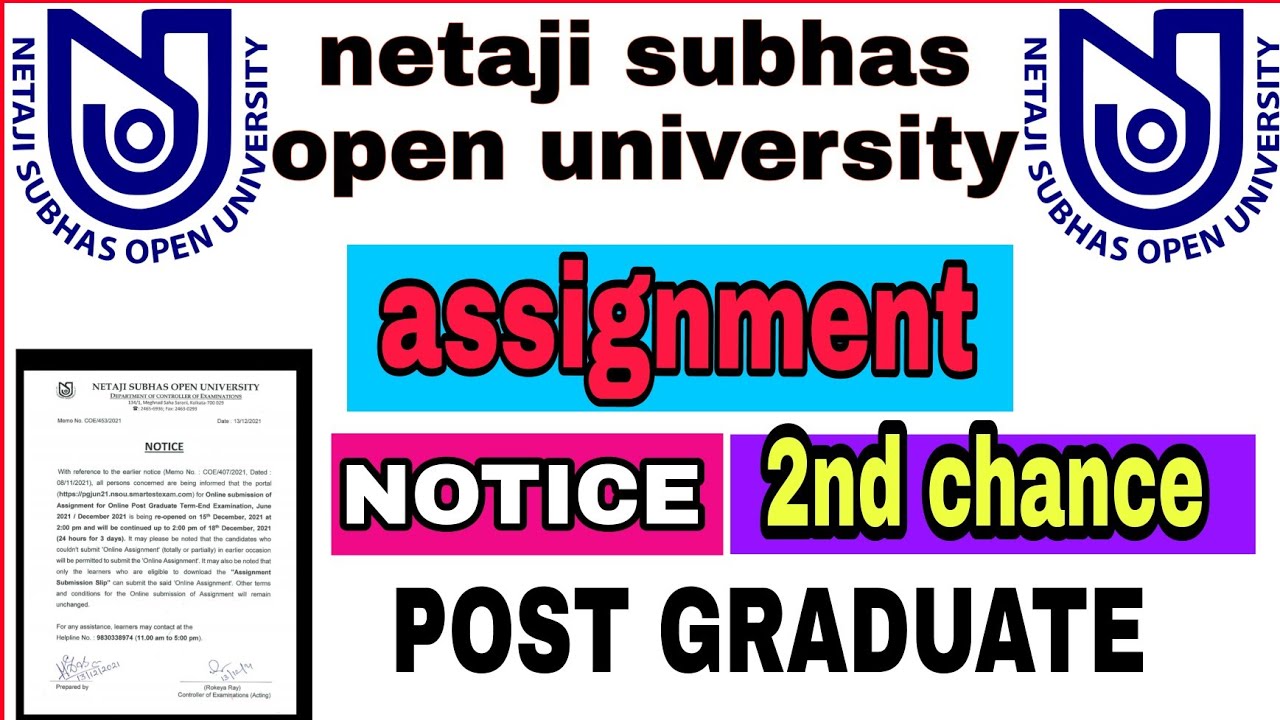 PG ASSIGNMENT 2ND CHANCE || NSOU Online Assignment || PG Term End examination 2021 assignment online