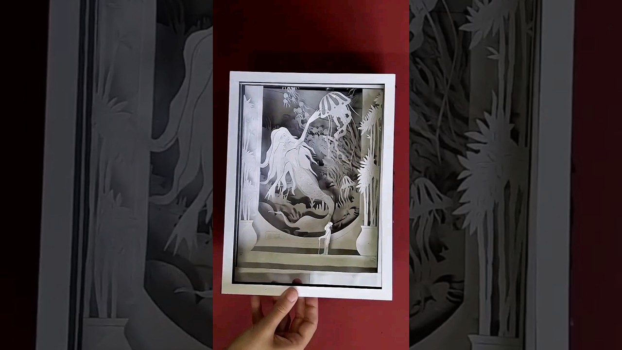 Assembling Papercut Mythical Mermaid Diorama 