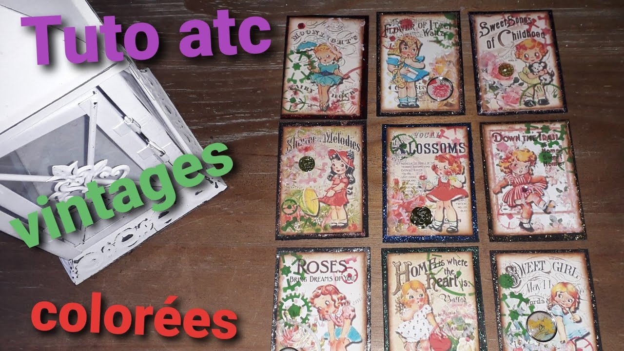 Youtube hop de novembre des dingos de scrap/ Tuto atc vintage  hautes en couleurs.