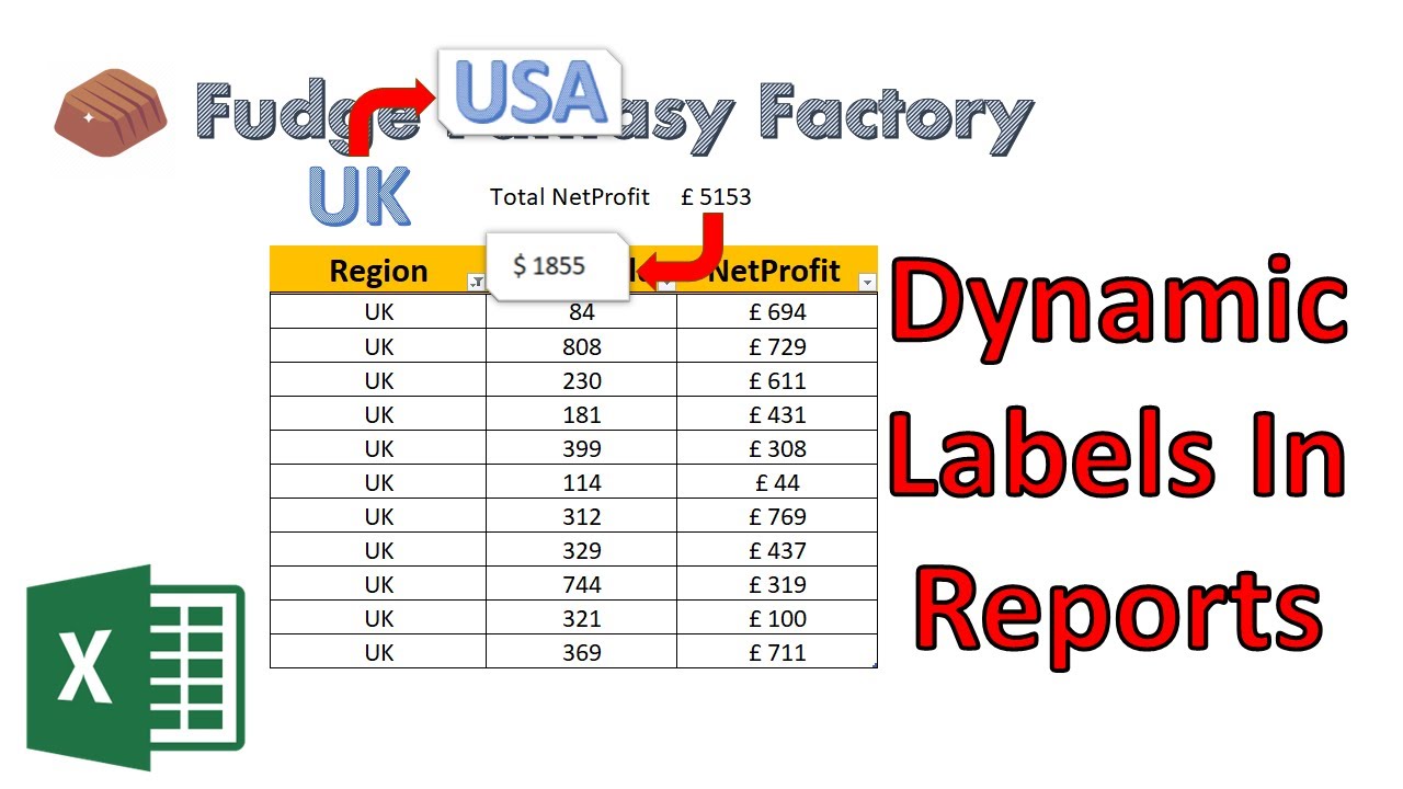 How to Create Automatic Dynamic Labels and Column Headers In MS Excel