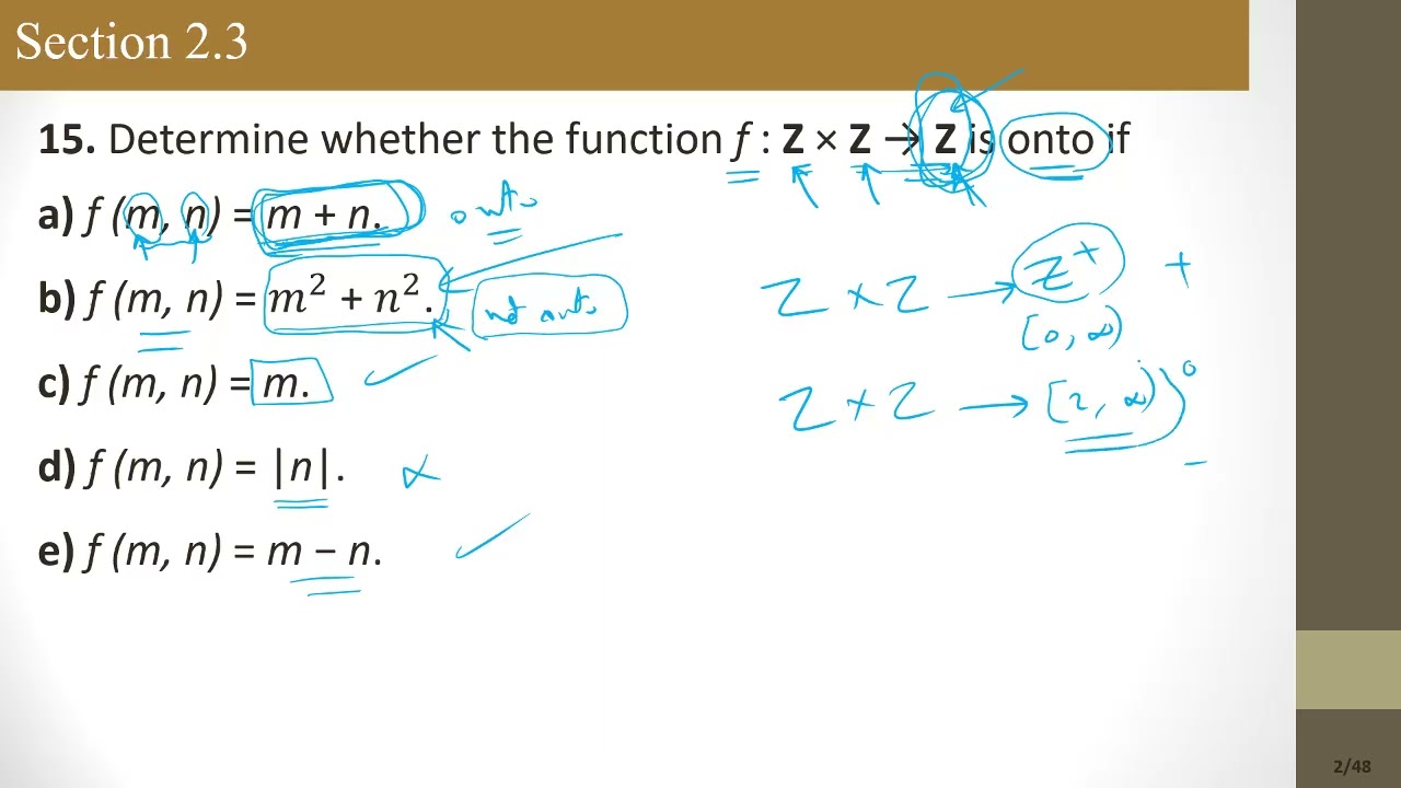 Ch 02 | Functions | Injective (1-1) | Surjective (onto) | Bijective | شرح عربى