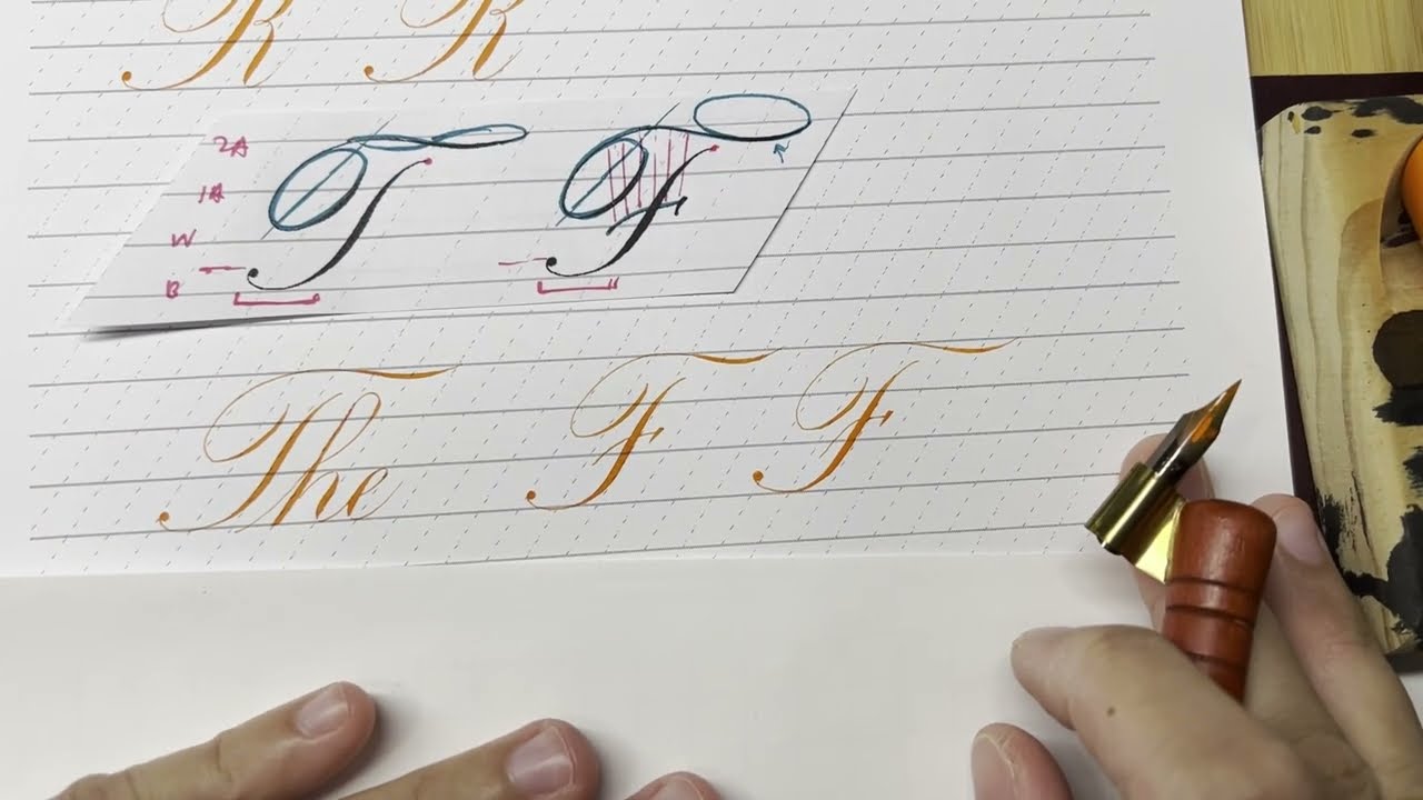 How to Write the Capital Letters T and F in Engrosser's Script