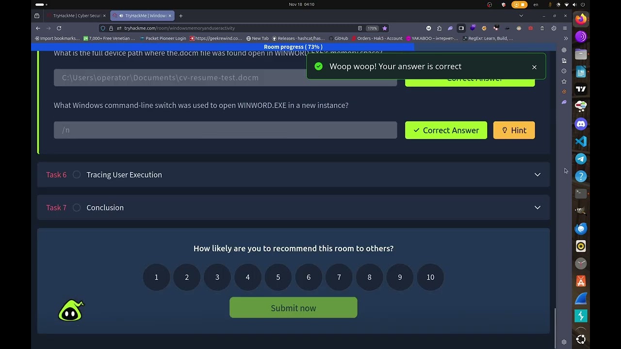 Windows Memory & User Activity TryHackMe WalkThrough