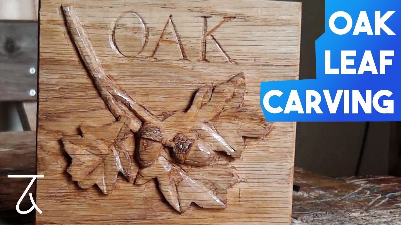 Acorn and Oak Leaves Relief Carving [Wood carving Project]
