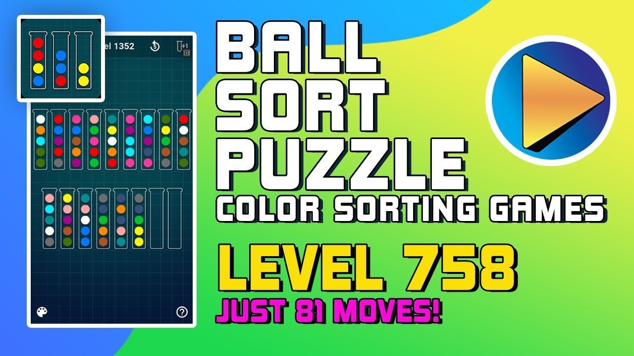 Ball Sort Puzzle - Color Sorting Games Level 758 Walkthrough [81 Moves!]