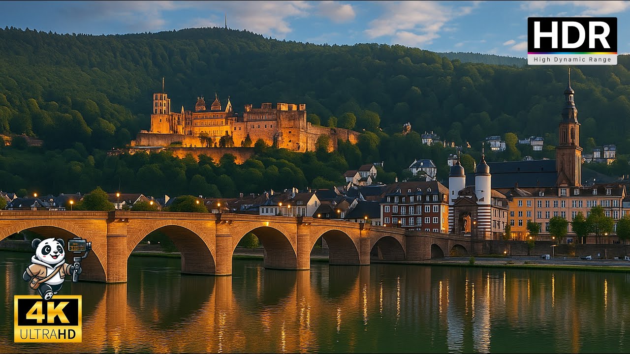 🇩🇪 Heidelberg City Walk 2025 | Cloudy 24&deg;C | Old Town, Castle & River | 4K HDR + Binaural Sound