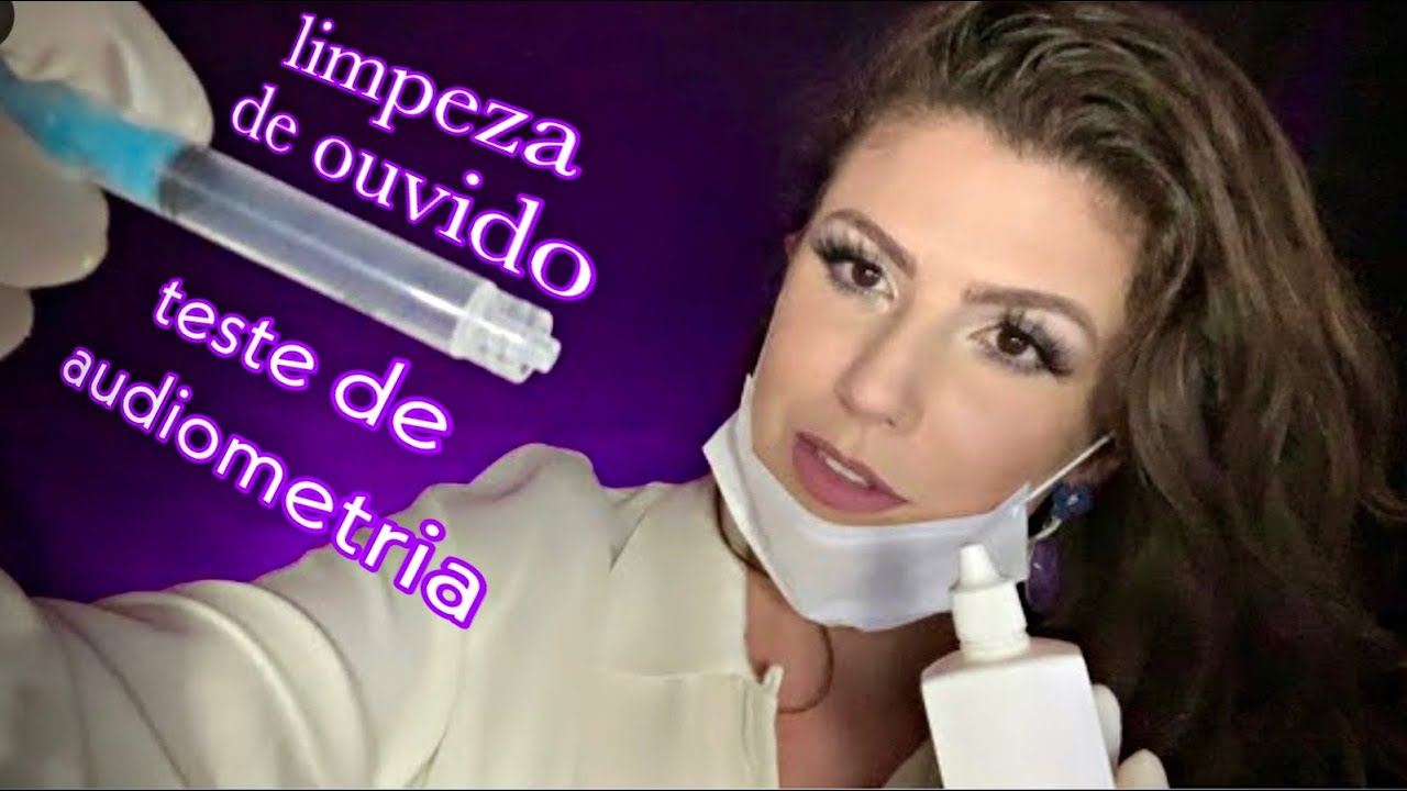 ASMR | LIMPEZA DE OUVIDO 🧼👂 E TESTE DE AUDIÇÃO 🎧