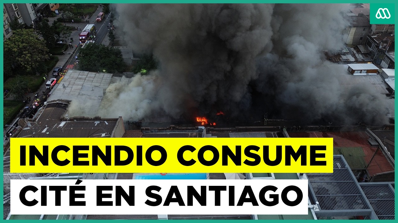 Incendio consume cité en el centro de Santiago