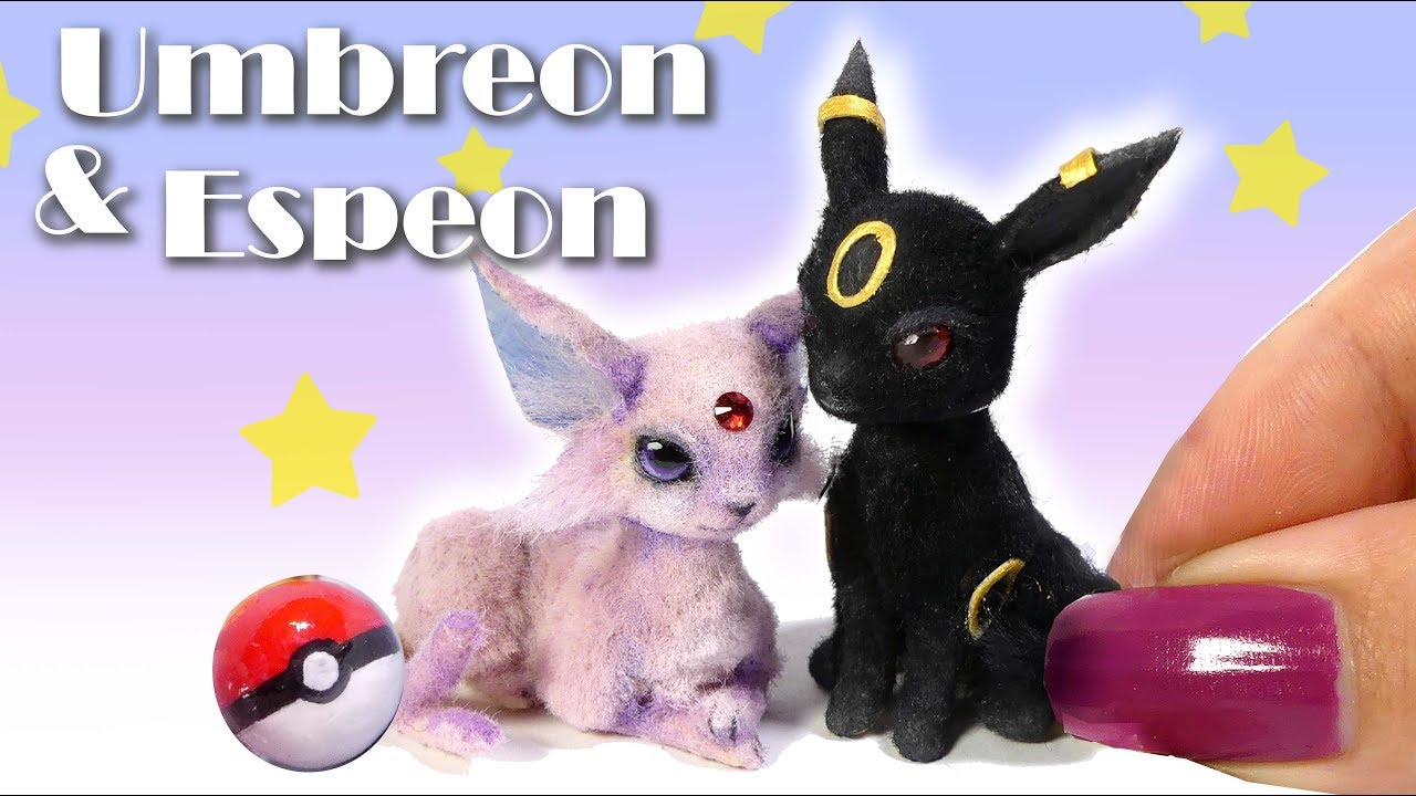 Cute Mini Umbreon & Espeon Tutorial // DIY Miniature Pokemon