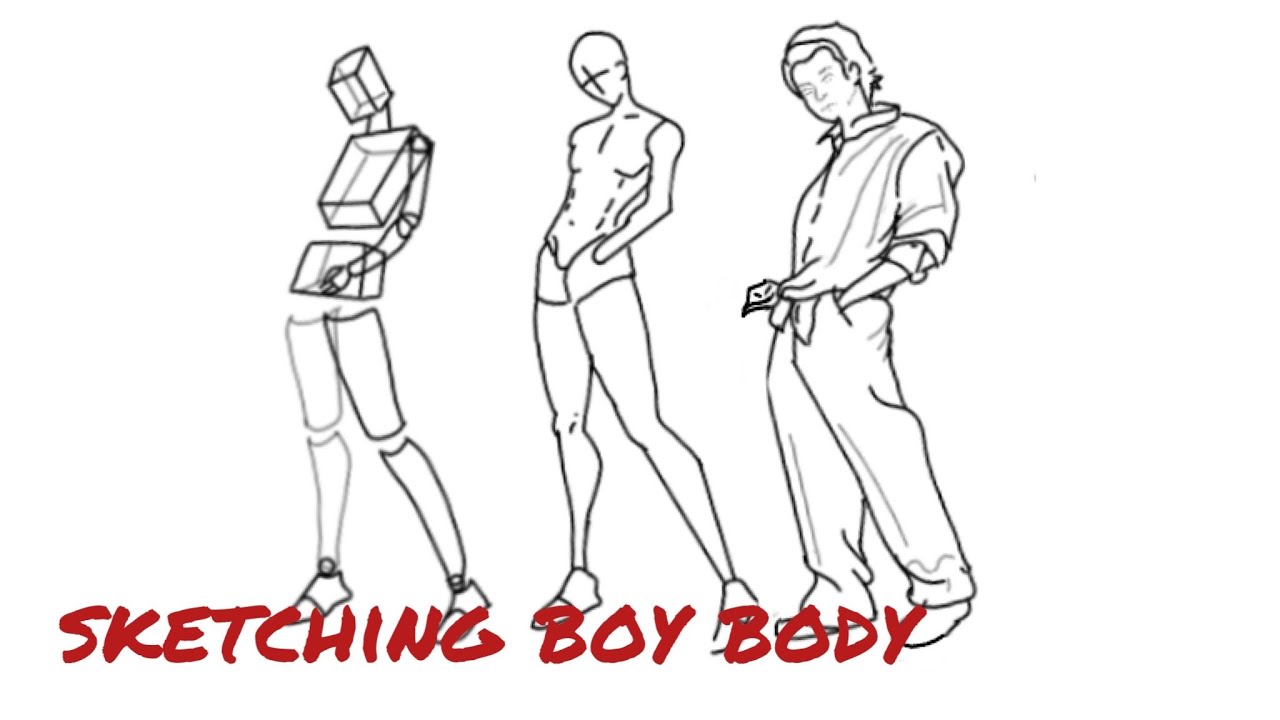 how to draw manga body: male body proportions|drawing tutorial