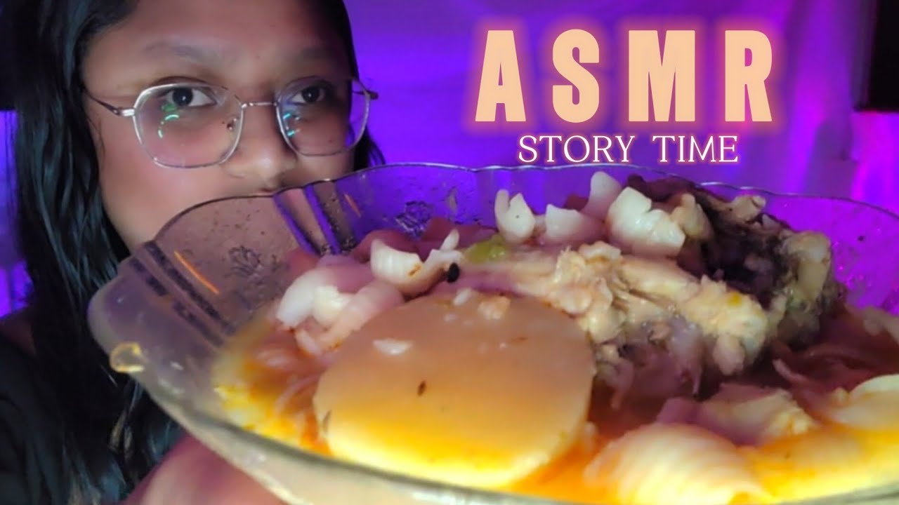 ASMR COMIENDO CALDO DE POLLO 🍗 🐥
