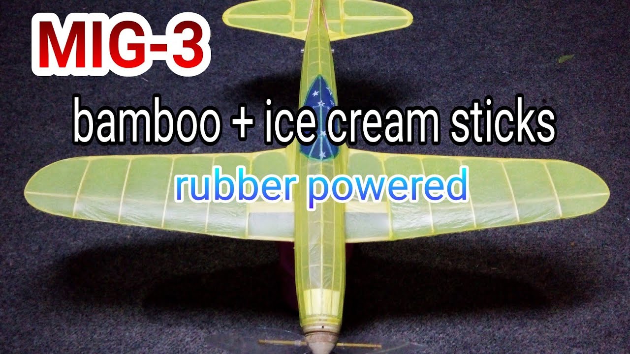 Aeromodelling Pesawat Tenaga Karet, Rubber Powered Plane, MIG-3 bamboo #aeromodeling