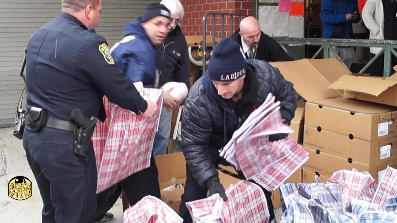 Hoboken police and fire distribute 150 Thanksgiving meals