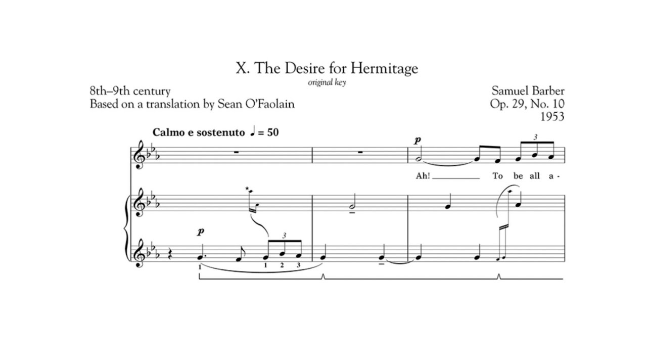 Samuel Barber - Hermit Songs, Op. 29 - No. 10 