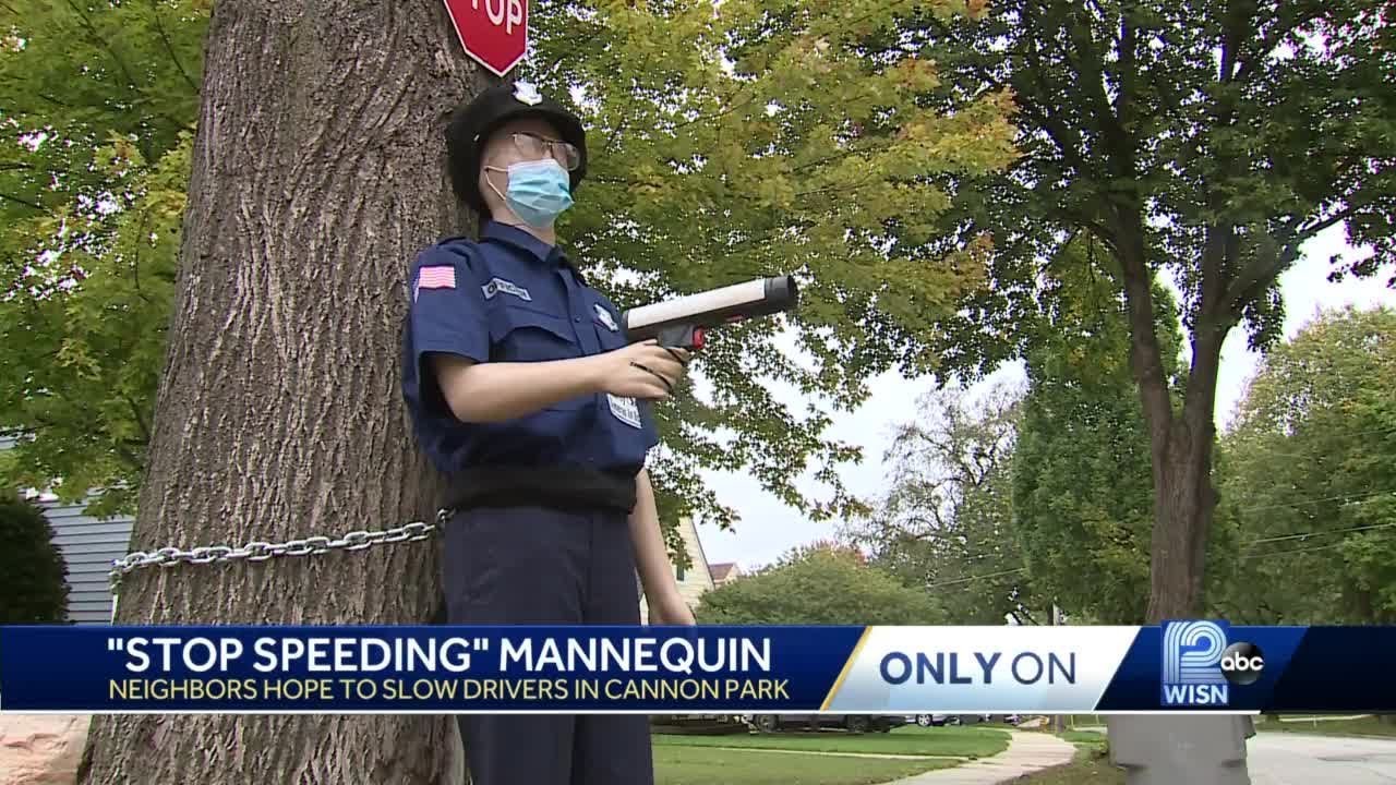 Neighbors chain fake police officer to tree in an effort to slow down reckless drivers