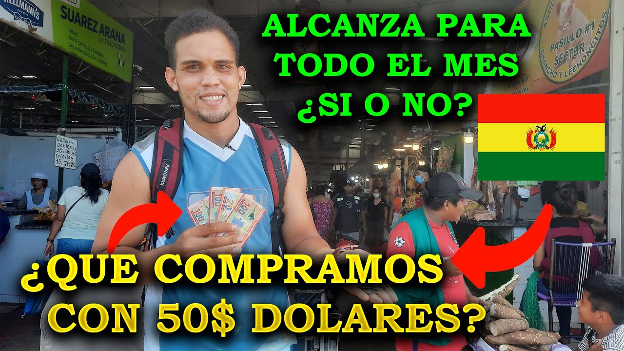 ➜Cuánta Comida ¿PODEMOS Comprar? con 50$ Dolares en un MERCADO Boliviano🇧🇴 ¿Alcanzará Para el Mes?😱