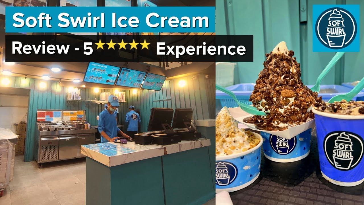 Soft Swirl Karachi Best Ice Cream Review- Bahadurabad Food Street Location Menu Price Shakes Sundaes