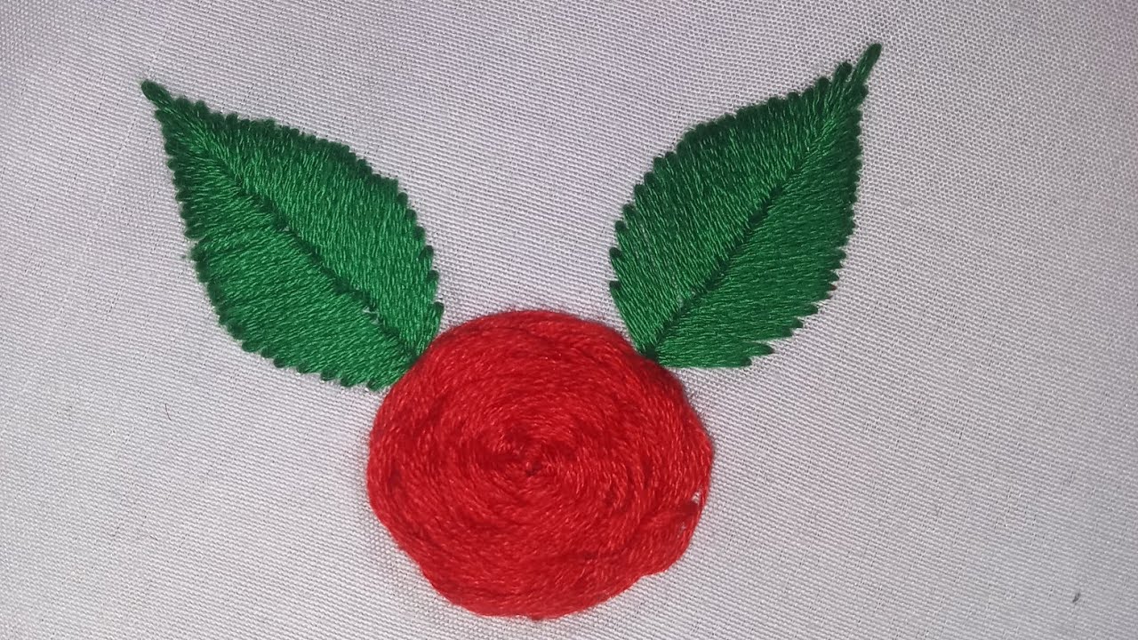 How to do satin leaf embroidery stitches 🌿😍