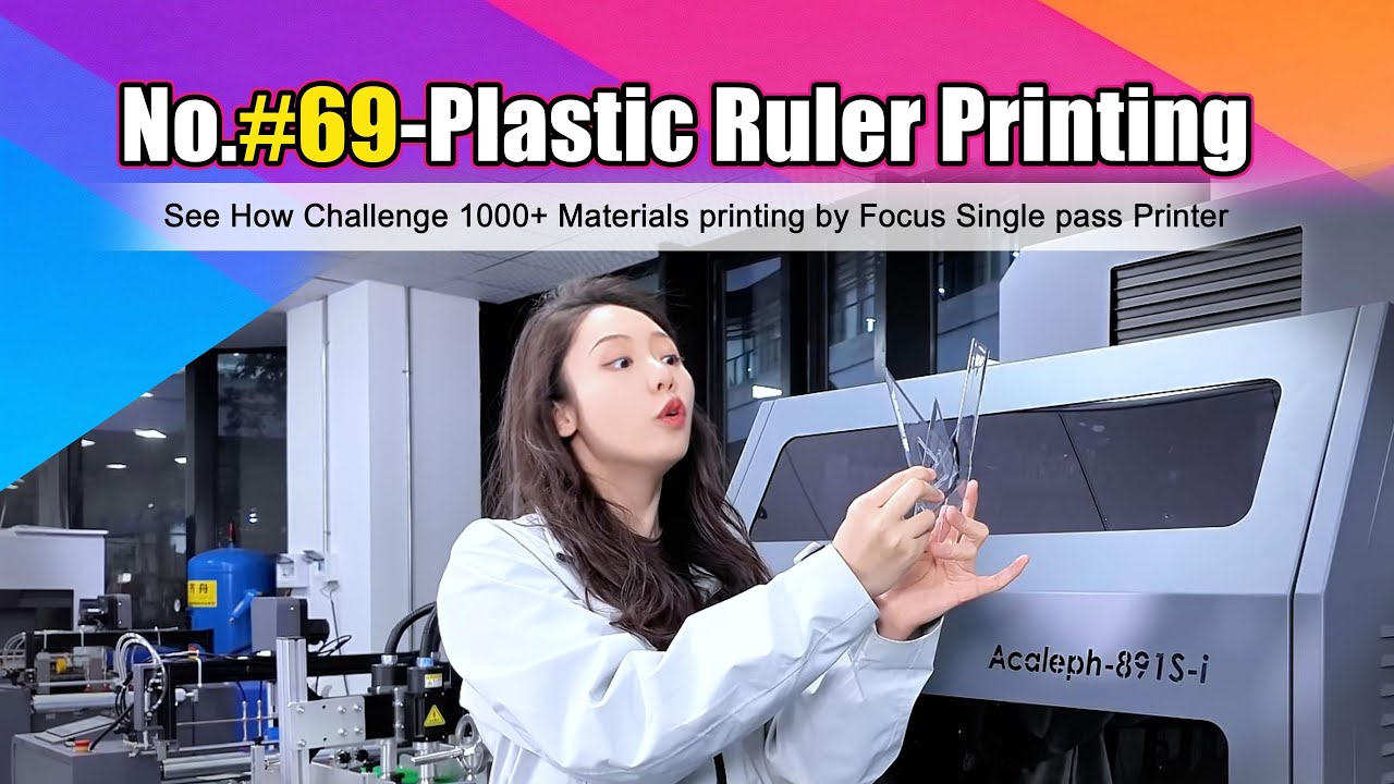 UV Single Pass Printing on Plastic Rulers | FOCUS 1000+ Materials Challenge #69#factory