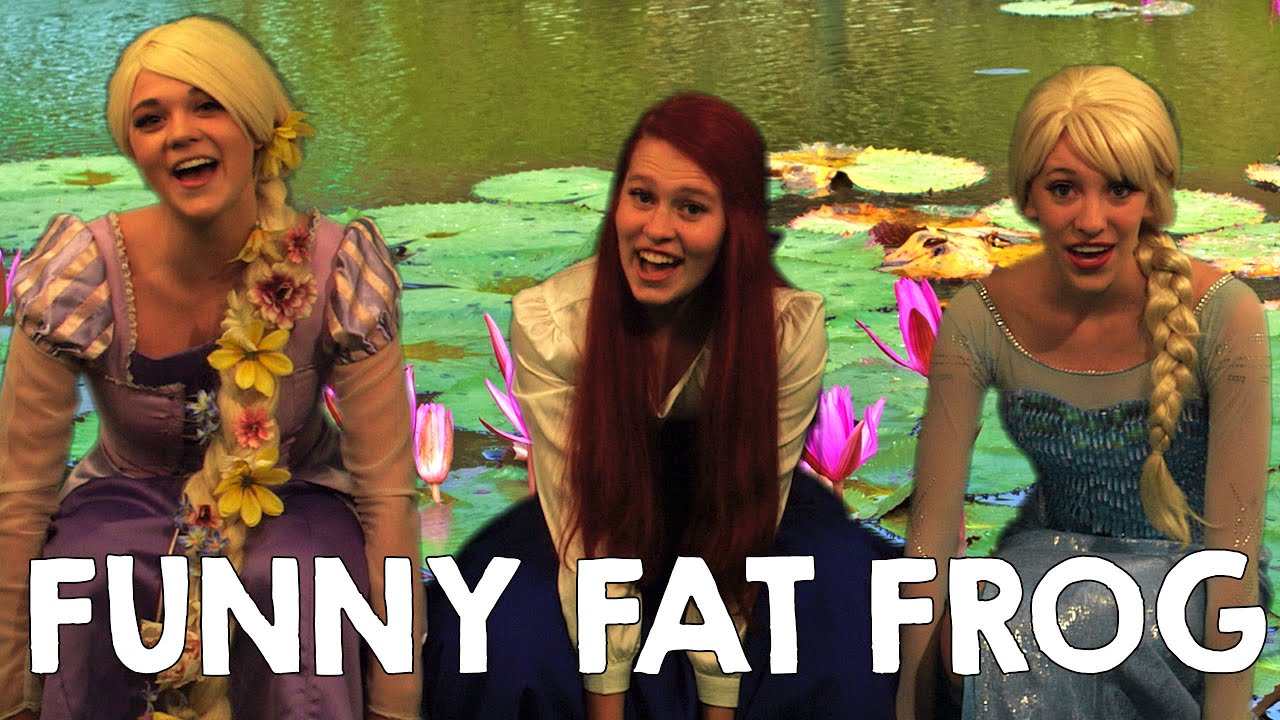 The Funny Fat Frog - With Elsa, Ariel and Rapunzel Sing-a-long nursery rhymes