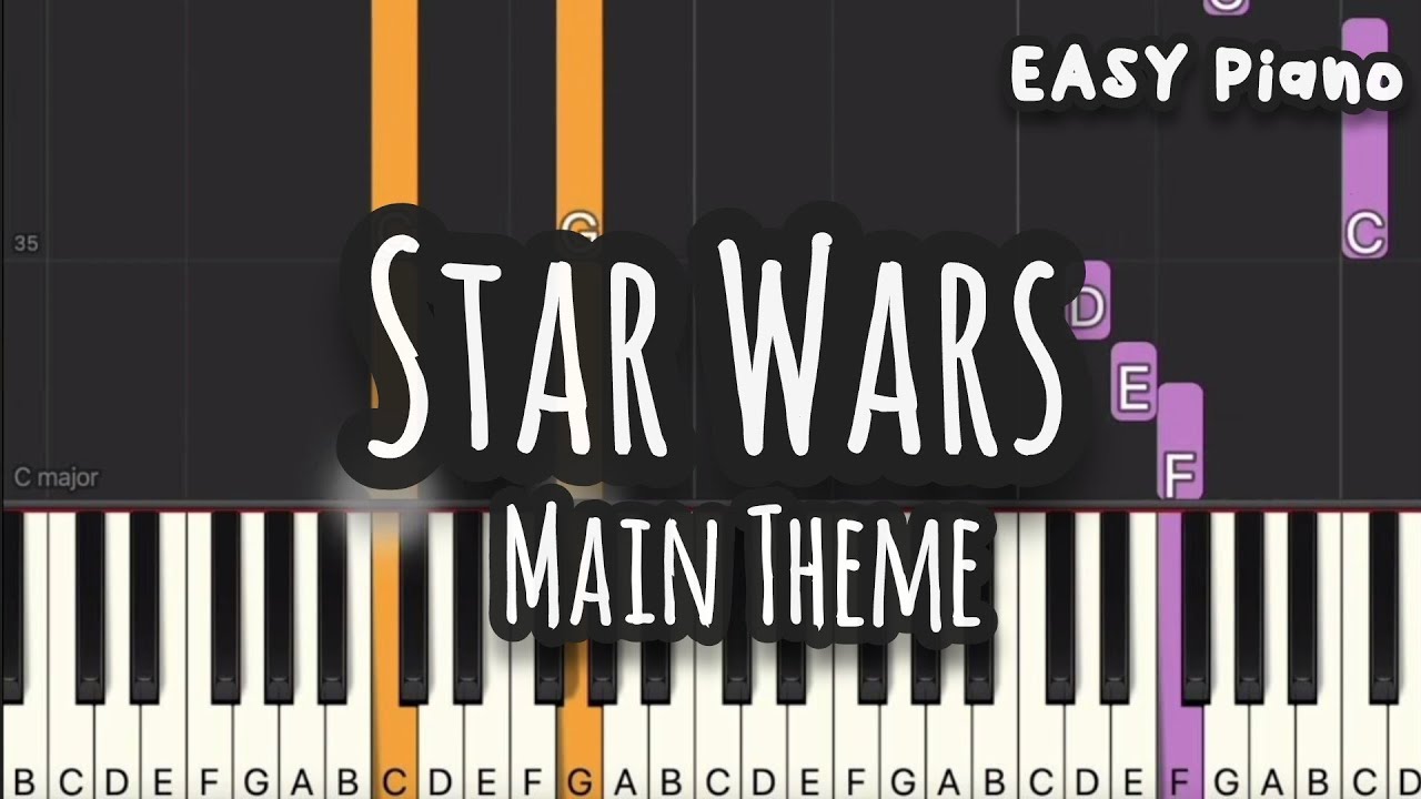 Star Wars Main Theme | John Williams (Easy Piano, Piano Tutorial) Sheet