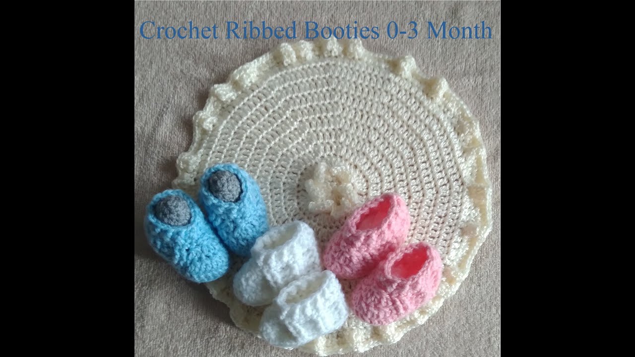 🧞Genie's How to Crochet: Crochet Ribbed Booties 0 to 3 Months #crochetbooties #crochetbaby