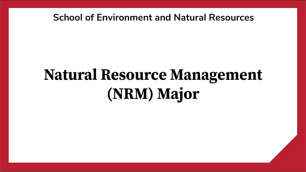 Natural Resource Management (NRM)