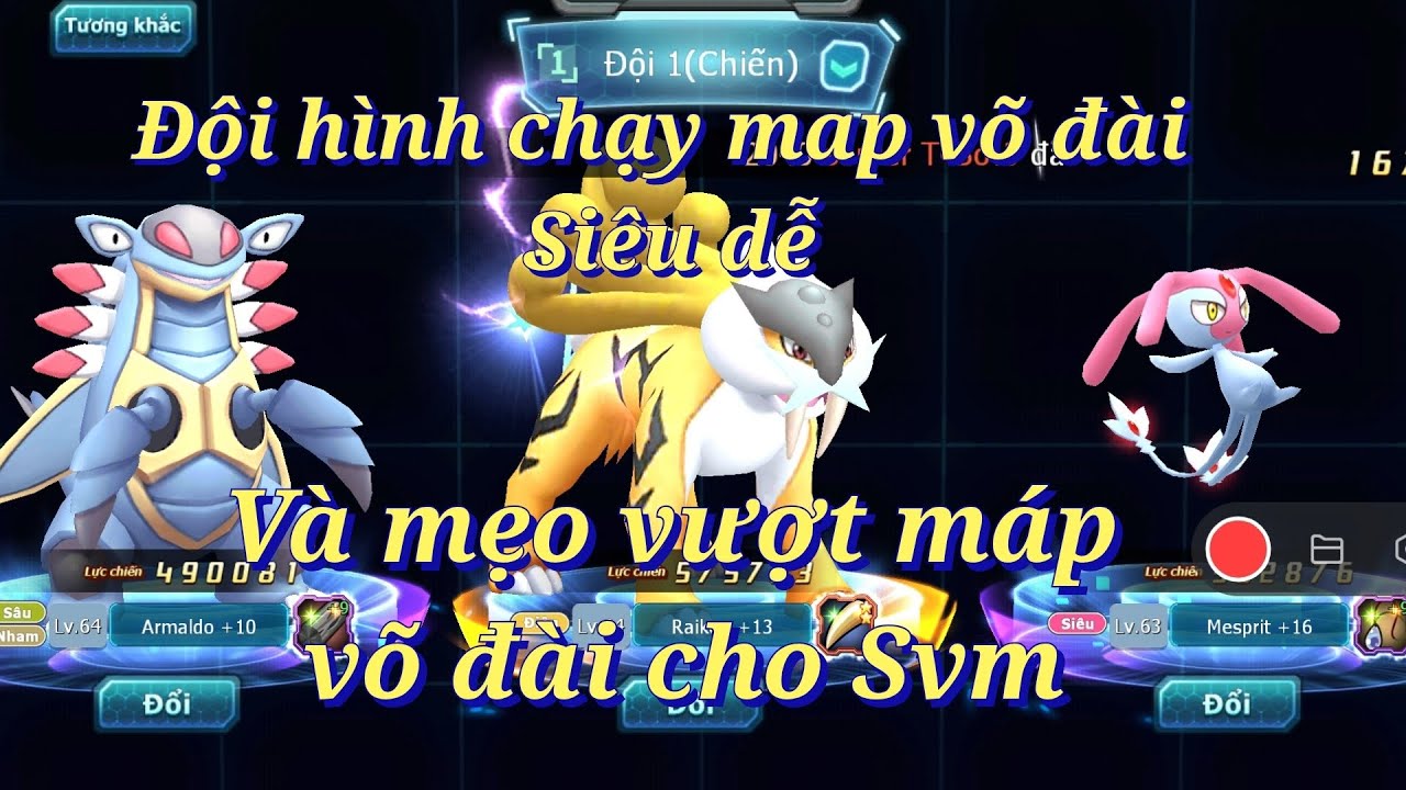 Poke đại chiến! Vược map võ đài, đội hình và mẹo siêu dễ vược map 