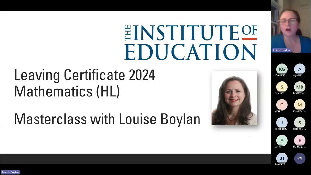 Maths (H) Leaving Certificate Masterclass 2024 with Louise Boylan