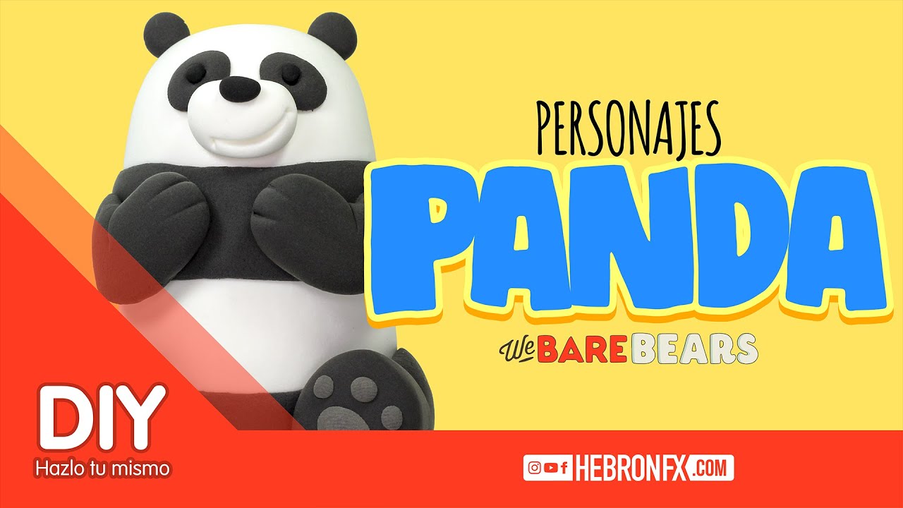 DIY PANDA- Hazlo tú mismo| ESCANDALOSOS 🐼 | CLAY Tutorial | We bare bears #2 -FOAMY MOLDEABLE
