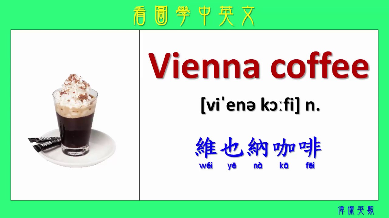 看圖學中英文 70 咖啡 (Learning Chinese and English Vocabularies about coffee)