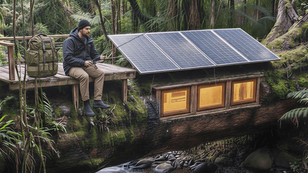 Building a Treehouse Cabin Above a River | Cool Forest Living (ASMR)