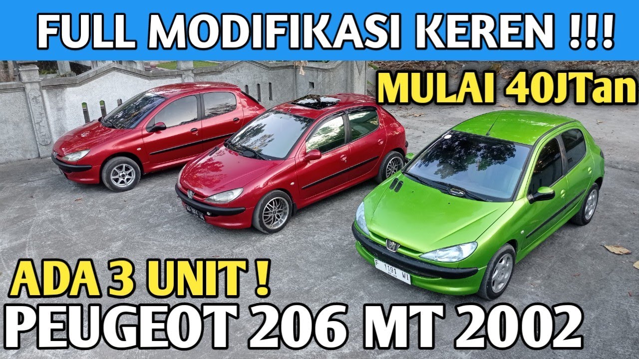 MOBIL CITY CAR MURAH & NYAMAN PEUGEOT 206 MANUAL 2002 FULL MODIFIKASI
