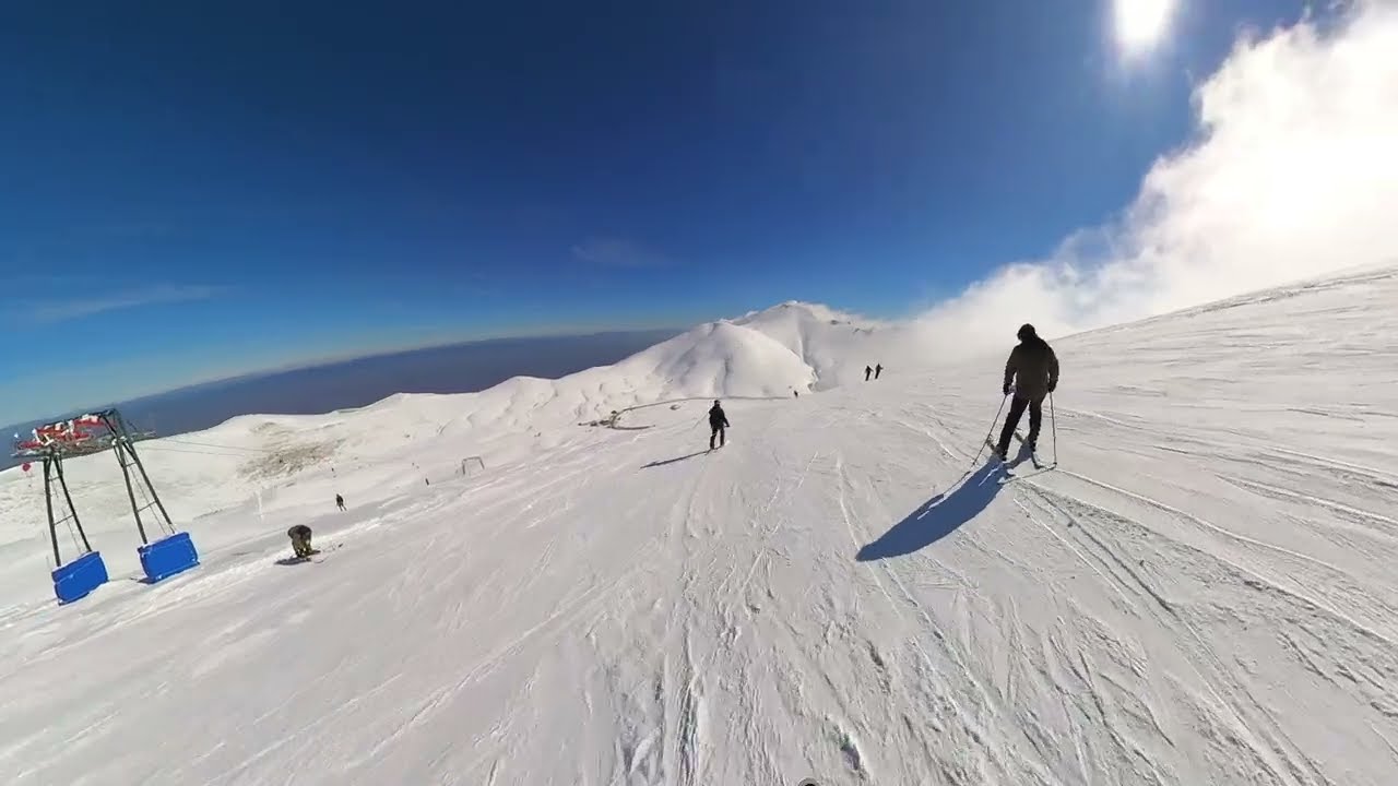 Skiing Falakro Greece 2025 [4K] Pappous (Red), Insta360 X3