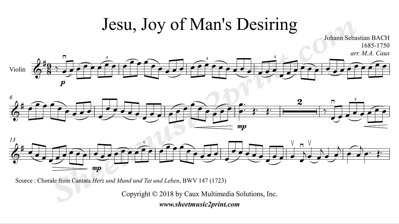 Jesu, Joy of Man's Desiring - Violin
