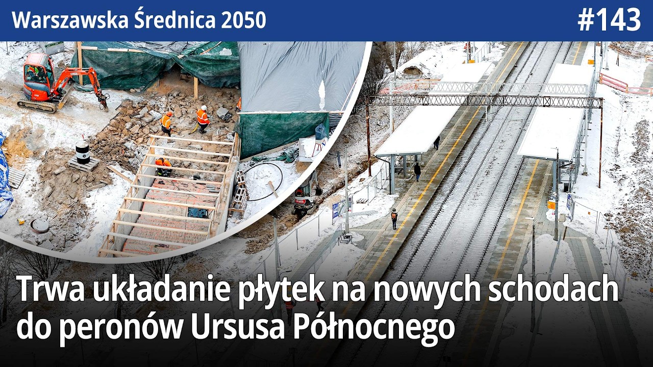 #143 Trwa układanie płytek na nowych schodach do peron&oacute;w Ursusa P&oacute;łnocnego  Warszawska Średnica 2050