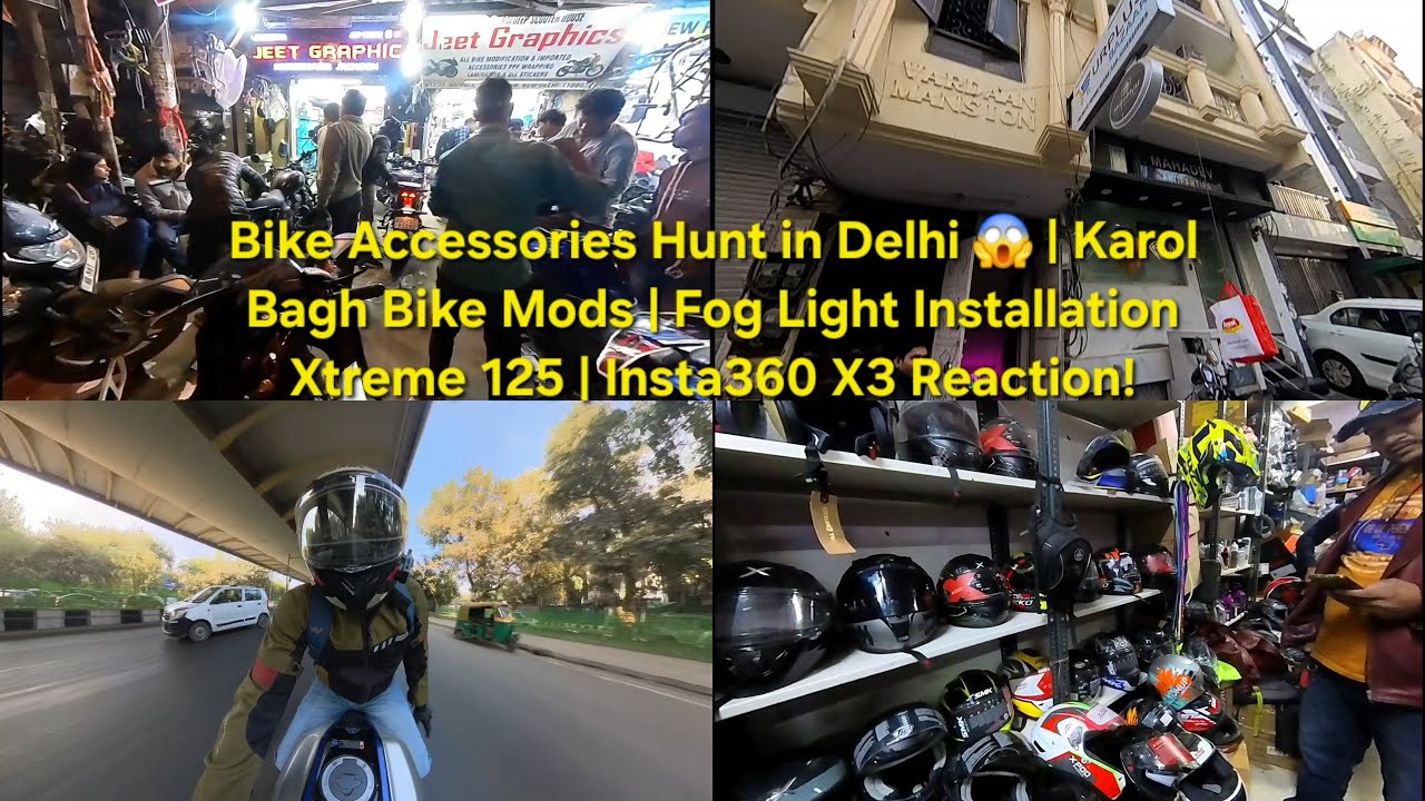 Bike Accessories Hunt in Delhi | Karol Bagh Bike Mods | Fog Light Installation Xtreme 125