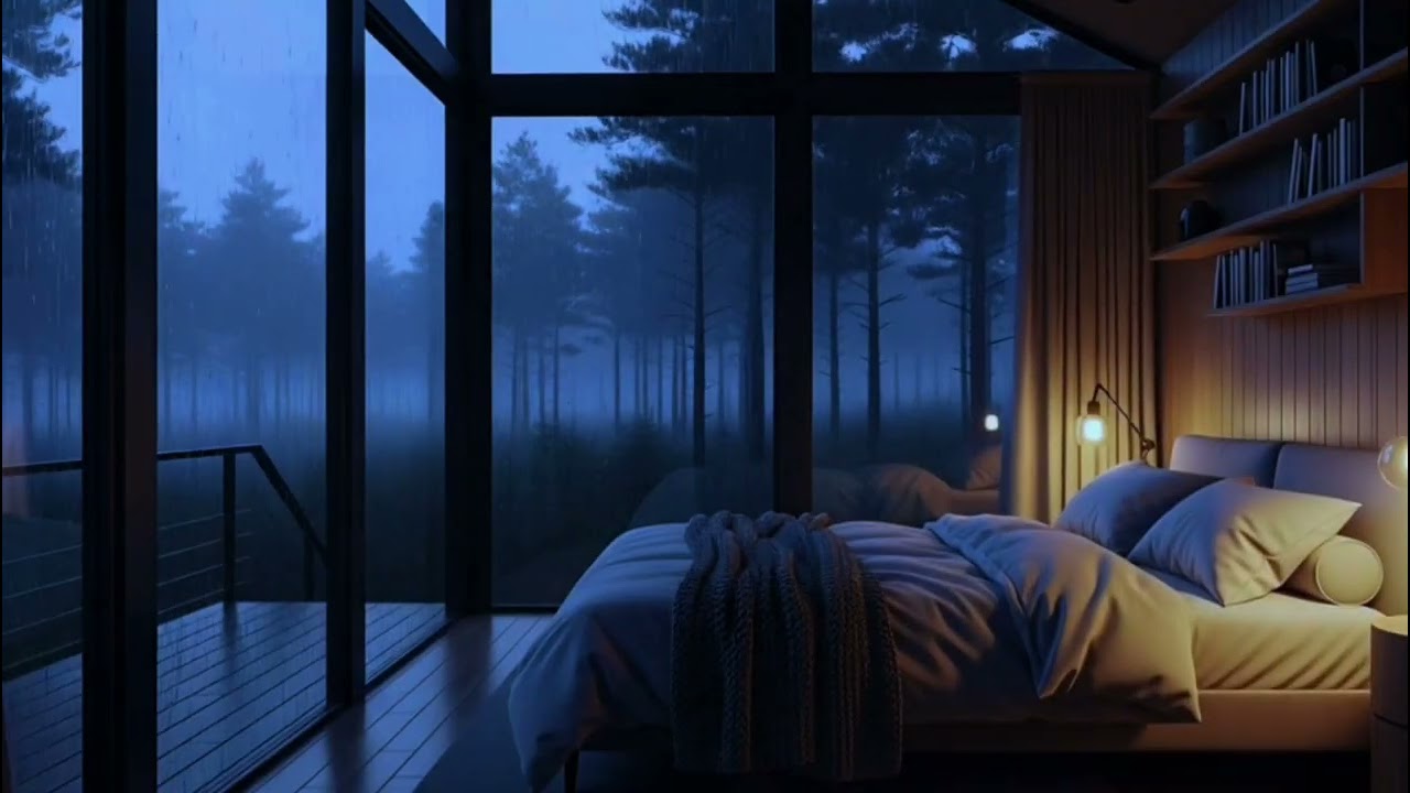 🌧️ Heavy Rain Outside a Quiet Cabin | Play in the Background & Relax