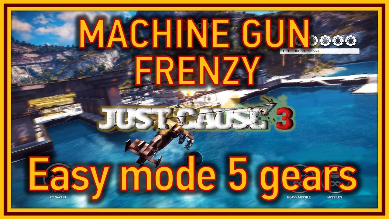 Just Cause 3 - Machine Gun Frenzy destruction challenge - Easy 5 gears
