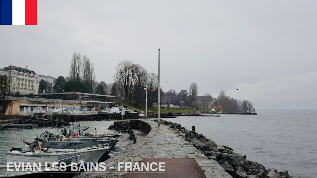 Evian Les Bains in France, Winter [4K]