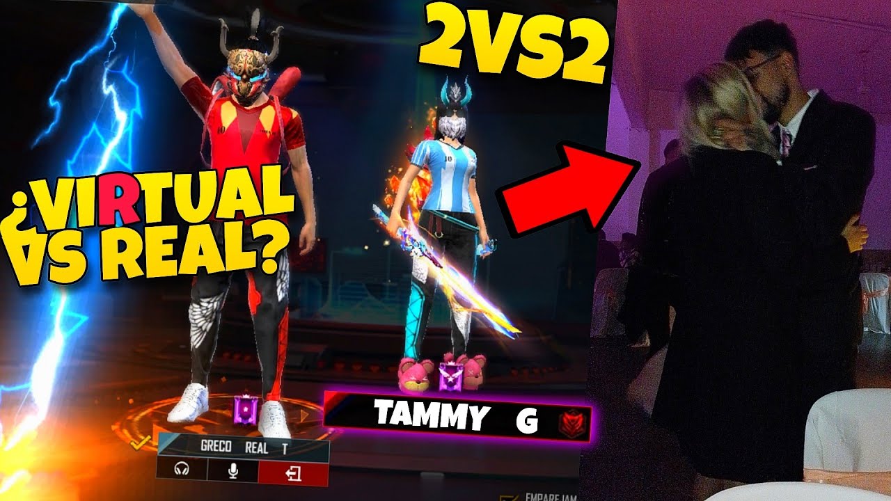 PAREJA VIRTUAL VS PAREJA REAL!! ¿Quien gana? *Se puso picante la cosa* Free Fire
