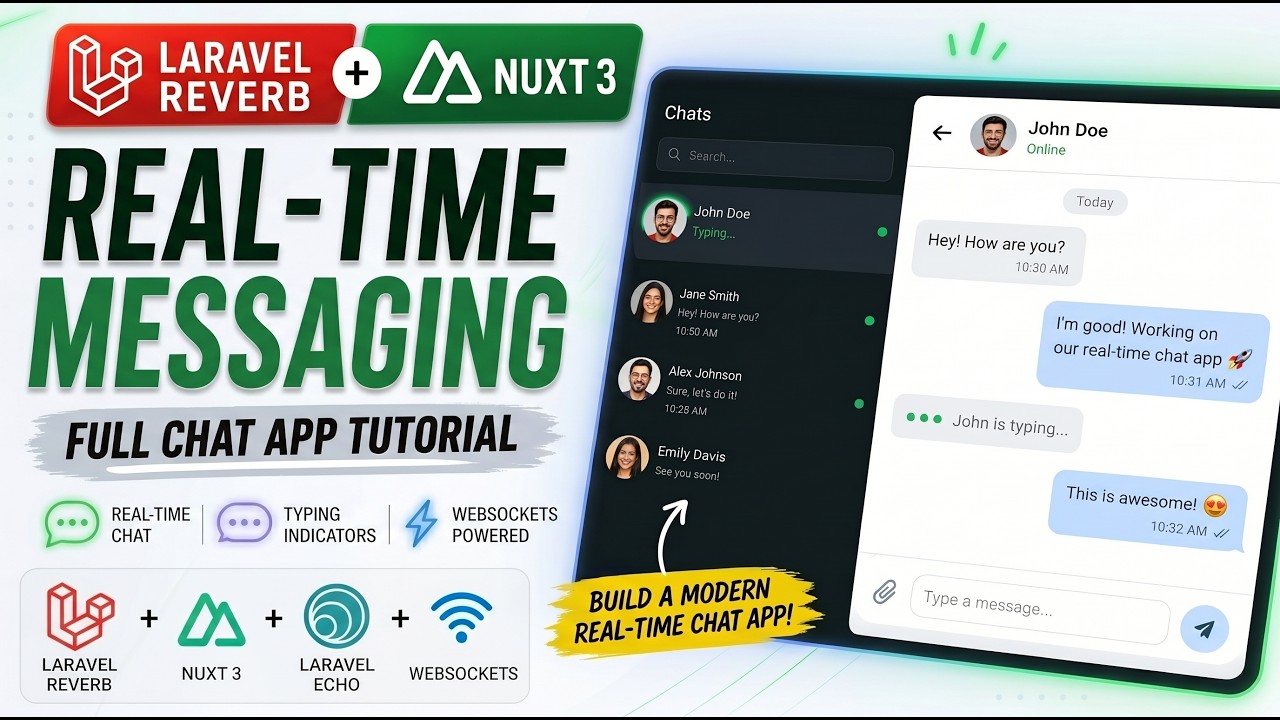 Laravel Reverb + Nuxt 3: Real-Time Messaging | Full Chat App Tutorial