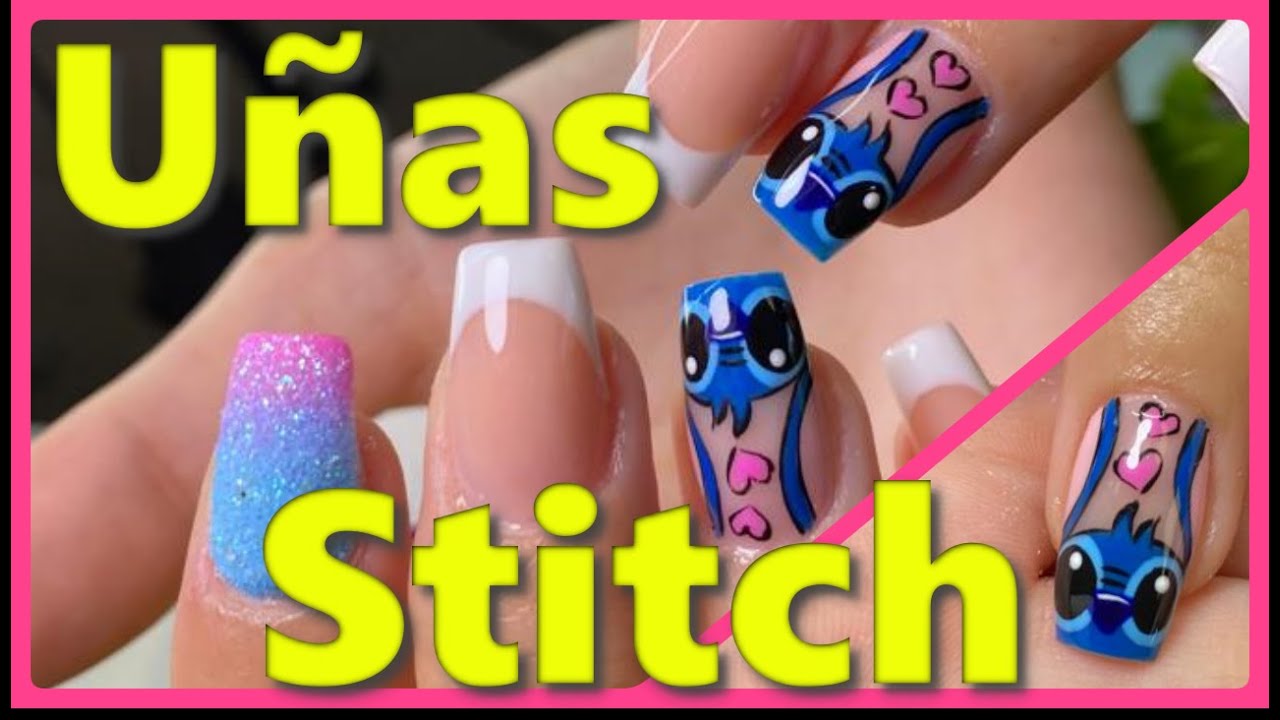 COMO DIBUJAR A STITCH PASO A PASO EN UÑAS SEMIPERMANENTES 😍