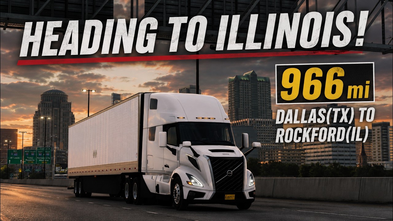 Heading to ILLINOIS! 966 mi | Dallas, TX to Rockford, IL | Volvo VNL 2024 Realistic Driving ATS