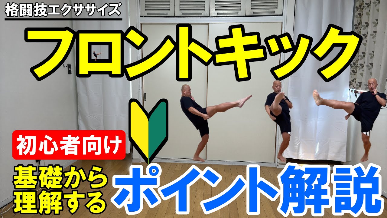 初心者向け！フロントキック（前蹴り）の基本動作ポイントを解説！これを知ればフロントキックがカッコよく蹴れる！【格闘技エクササイズ】